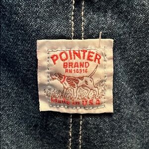 Vintage Pointer Brand made in USA Bibs overalls denim 36” x 30”